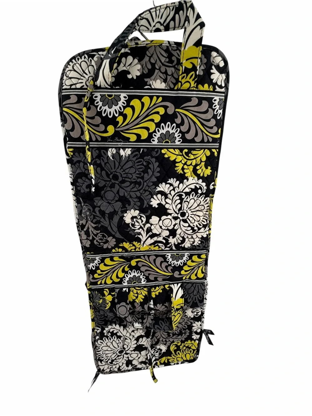 Vera Bradley Baroque‎ Jewelry Makeup Travel Hanging Organizer Black White Green